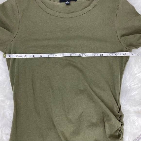 GUESS Asymmetrical T-shirt Dress with Elastic Ruching - Picture 9 of 9